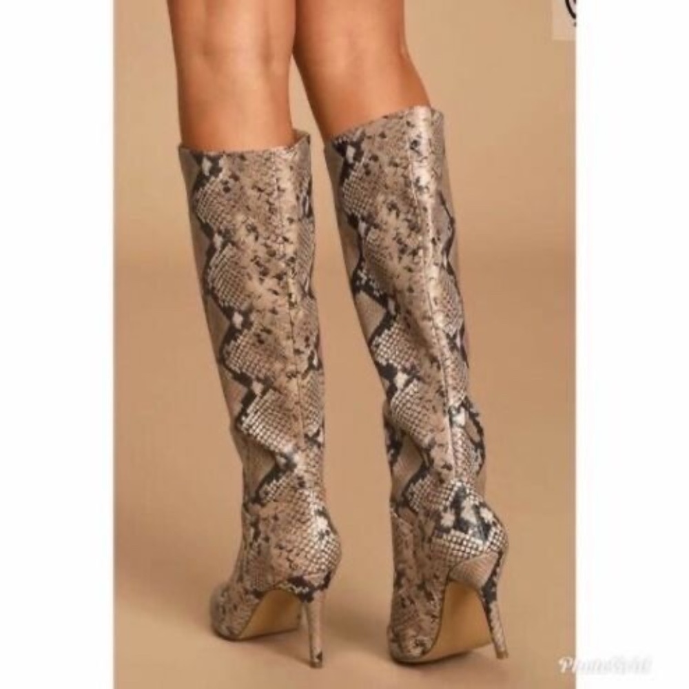 NEW Steve Madden Kinga Snakeskin knee High Boots - Picture 4 of 4